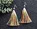 Me&Hz Handmade Multicolor Tassels Long Drop Earrings for Women Statement Colorful Fringe Pendant Earrings