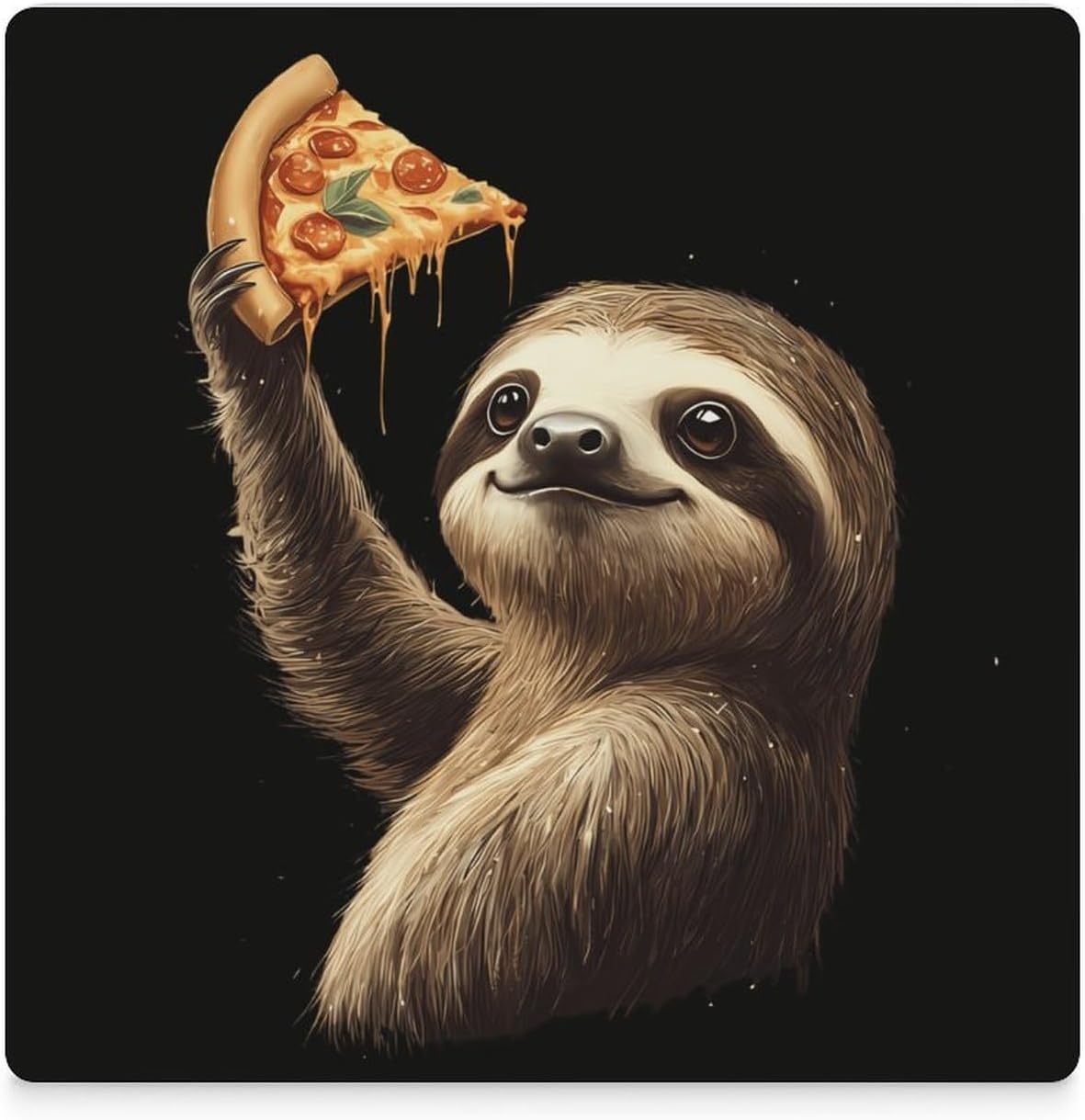 Sloth Slice of Pizza Funny Ceramic Coasters for Drink Absorbent Cup Holders Tabletop Protection