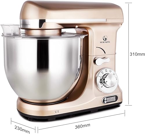 Miniatura 4 de Professional - Mezclador MK37A 500W, recipiente 5-Qt, 6 velocidades, con cabezal inclinado, máquina eléctrica para mezclar alimentos, Champán