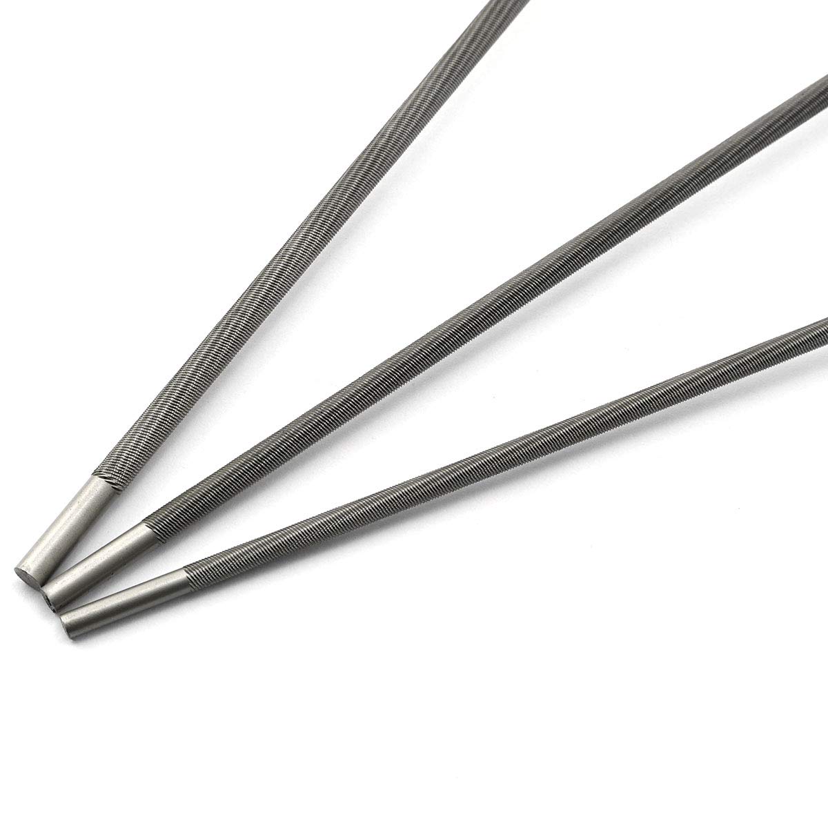 heyous 3 unids 5/32 pulgadas motosierra cadena afilar archivo conjunto motosierra archivos sacapuntas con mango plástico herramientas manuales carpintería