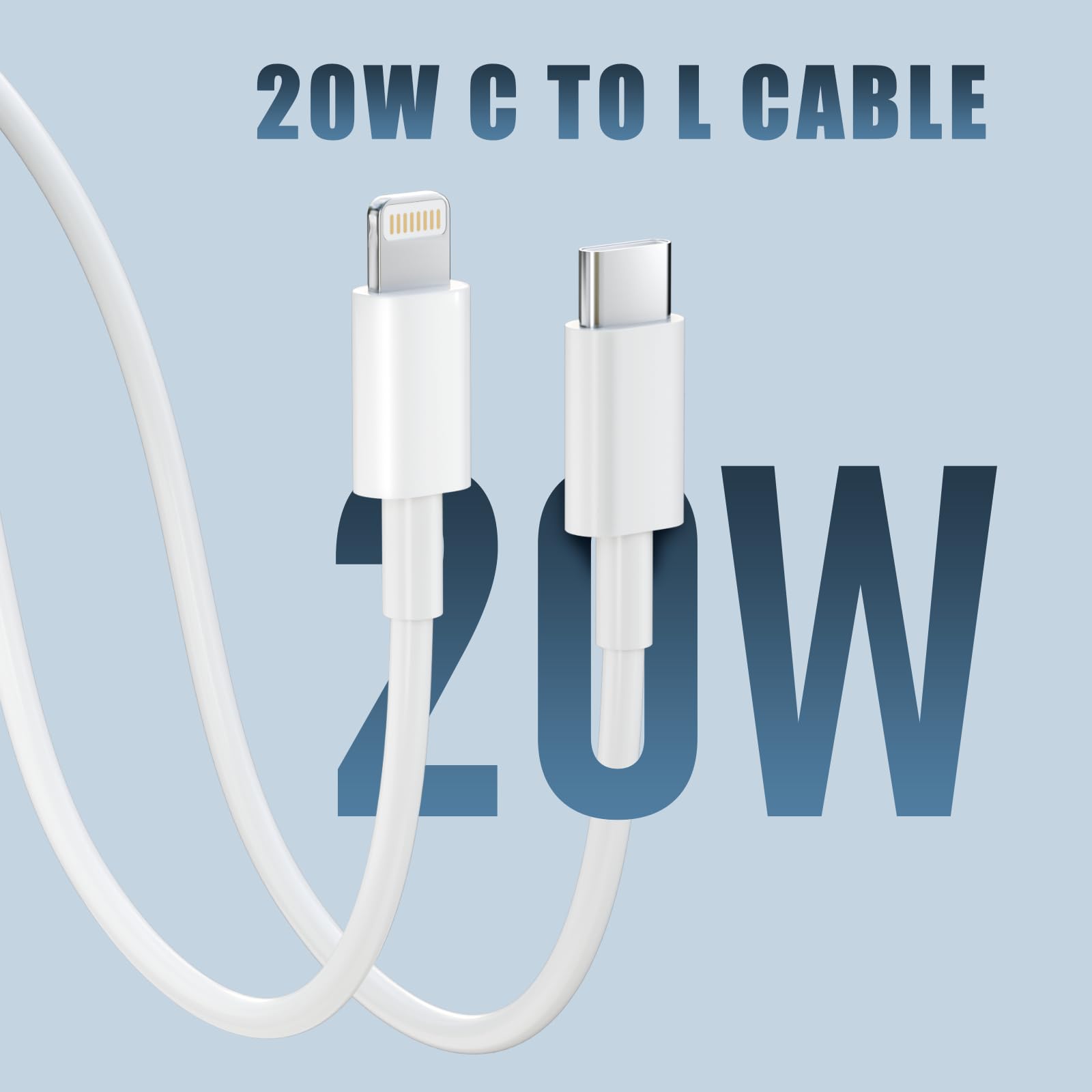 Caricatore for iPhone,2 Pezzi Caricabatterie rapido da 20 W con 2 pezzi 1M Cavo iPhone ad alta velocità,Adatto per iPhone14/13/12/11 pro/pro max/se/x/xr/8/7/6 p