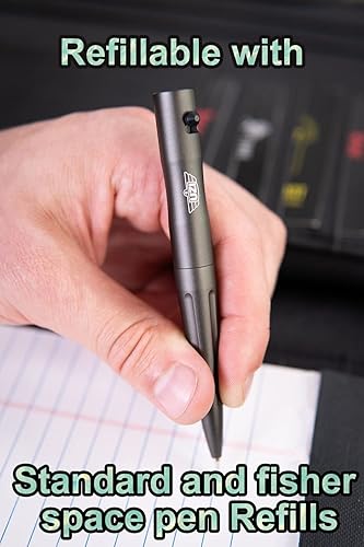 Miniatura 5 de UZI Bolígrafo táctico de acción de perno, ultra duradero de aluminio para aeronaves (UZI-Tacpen15-GM) para escribir bolígrafo táctico de metal,