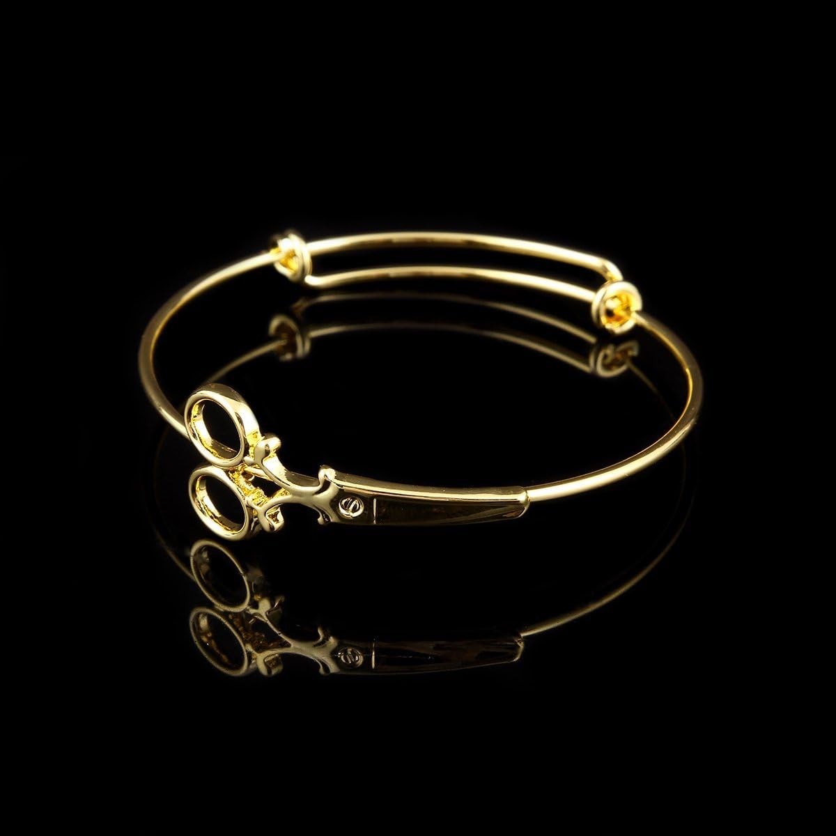 Hairdresser bracelet bundle! Gold and sparkle Scissors Bangle Bracelet CAPABLE BRACELET STACK– Artizan Joyeria main image 2