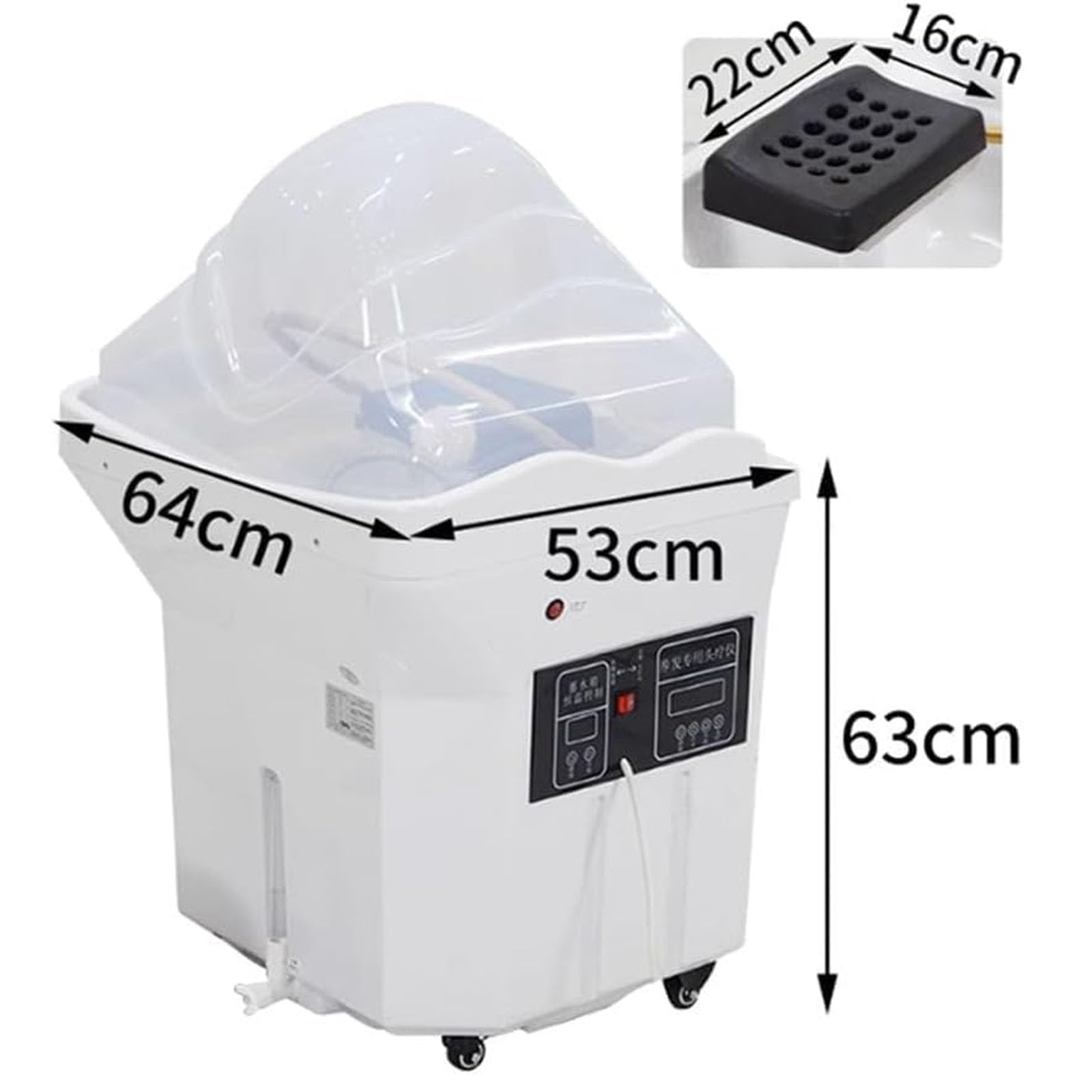 japanese Head Spa Ausstattung Mit 60l Wassertank,Inklusive Begasungsmaschine Und Dampfhaube, Mobiles Waschbecken VerfüGt Mit 4 GeräUschloses Rad, Geeignet FüR Head Spas Und Friseursalons