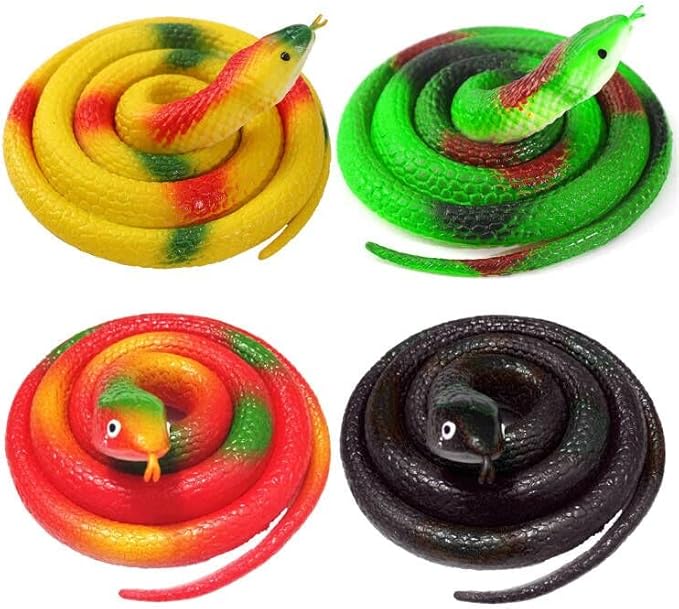 Hsxfl Rubber Snakes to Keep Birds Away, 4 Pieces 27.5 Inch
