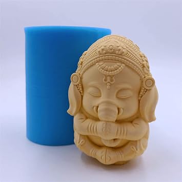 3D Ganesh Soap Candle Mold Mould Ganesha Silicone Mold for Candle Melt Decorating Resin Epoxy Crafts Gypsum Statue Molds