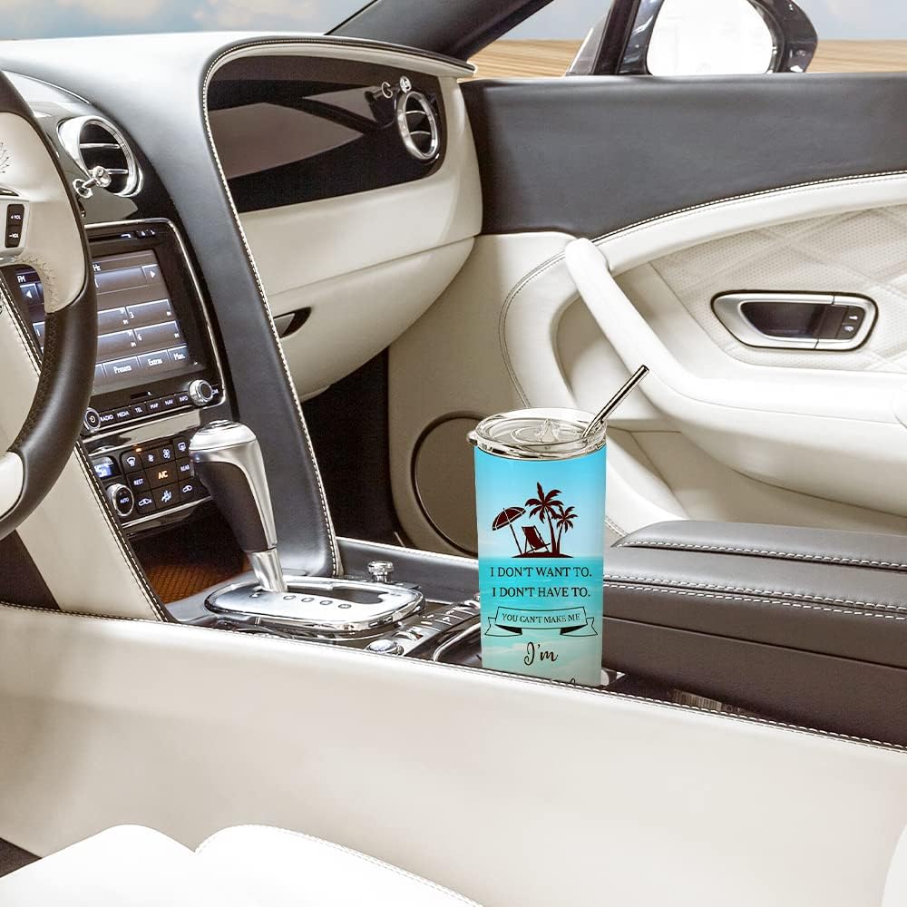 Fatbaby Retirement Gifts for Women,Happy Retirement Travel Tumbler Cup,Retired Gifts for Women Coworker,Vacuum Insulated Stainless Steel Skinny Tumbler With Lid and Straw 20oz - Image 4