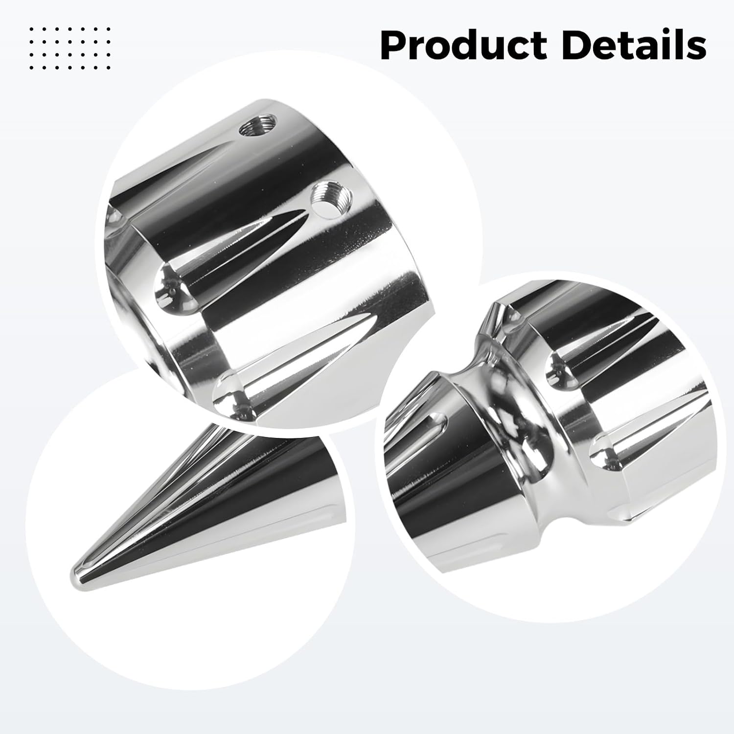 Chrome Axle Caps, Motorcycle Bullet End Covers, 3.54 in Aluminum, L/R