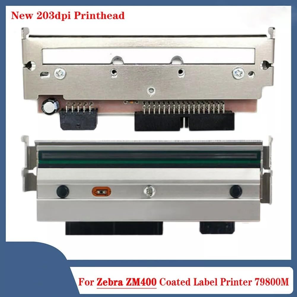 Nuova testina di stampa 79800M per Zebra ZM400 Stampante per etichette termiche 203DPI Uscita codice a barre trasparente Lunga Vita ABS Costruzione in metallo Uso industriale Standard Fit
