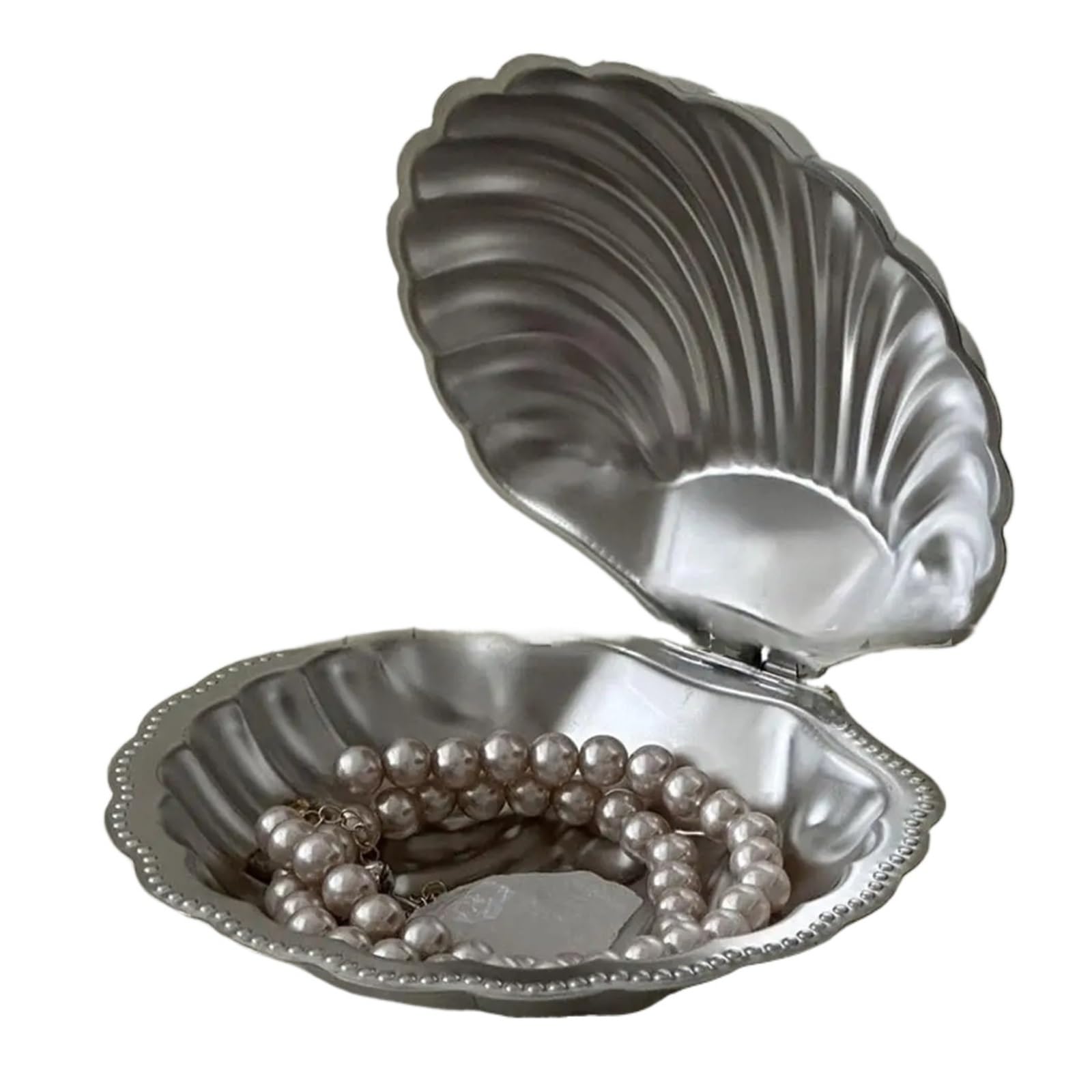 ZHSOAO Shell Shape Stainless Steel Dish Plate Metal Cheese Tableware Storage Jewelry Table Decoration for Jewelry(Matte)