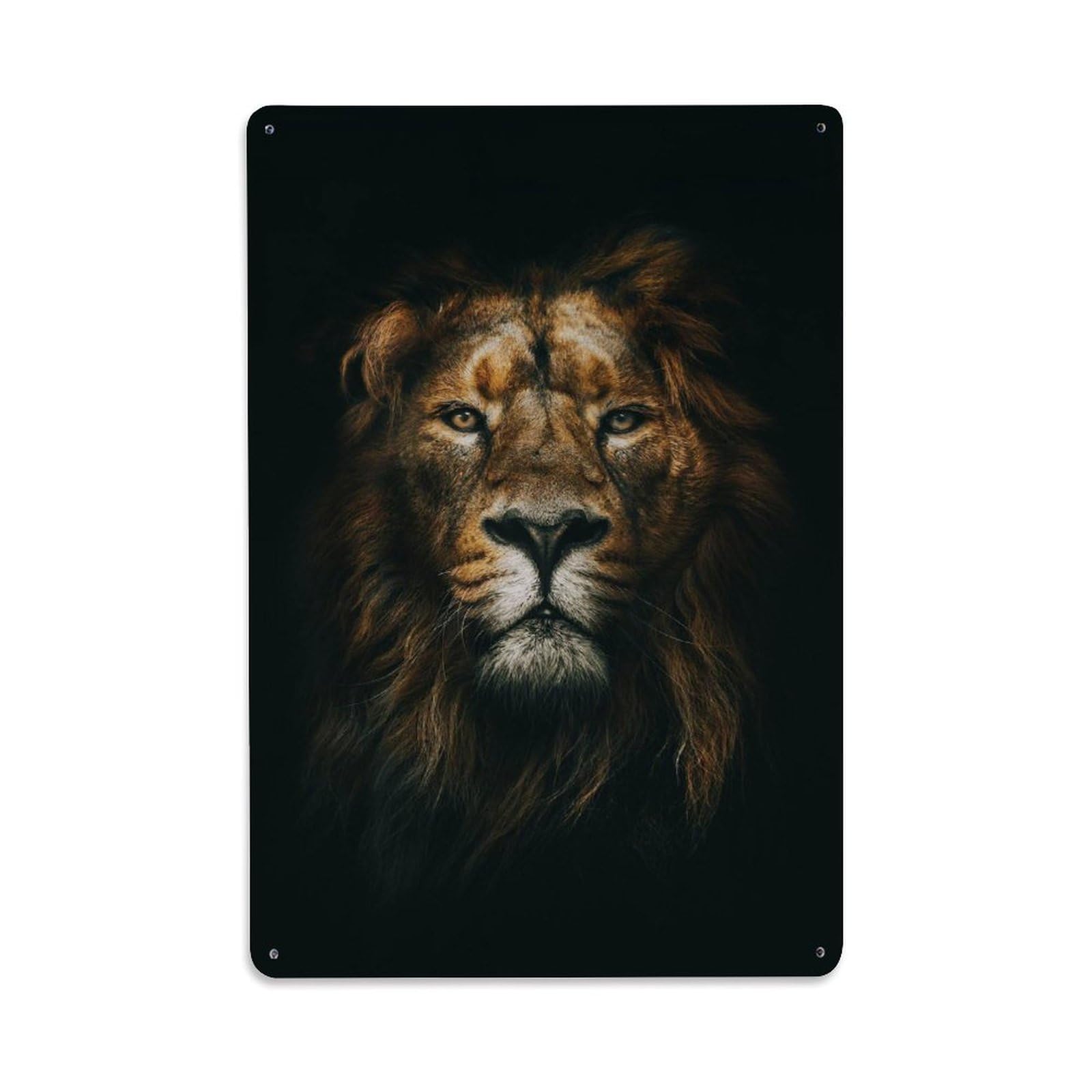 Habitat Wildlife Savannah King Roaring African Lion Animal Metal Tin Sign Plaque Wall Decor for Cafe, Man Cave, Club Bar, Office, Home Garden Round Metal Poster 8x12Inch