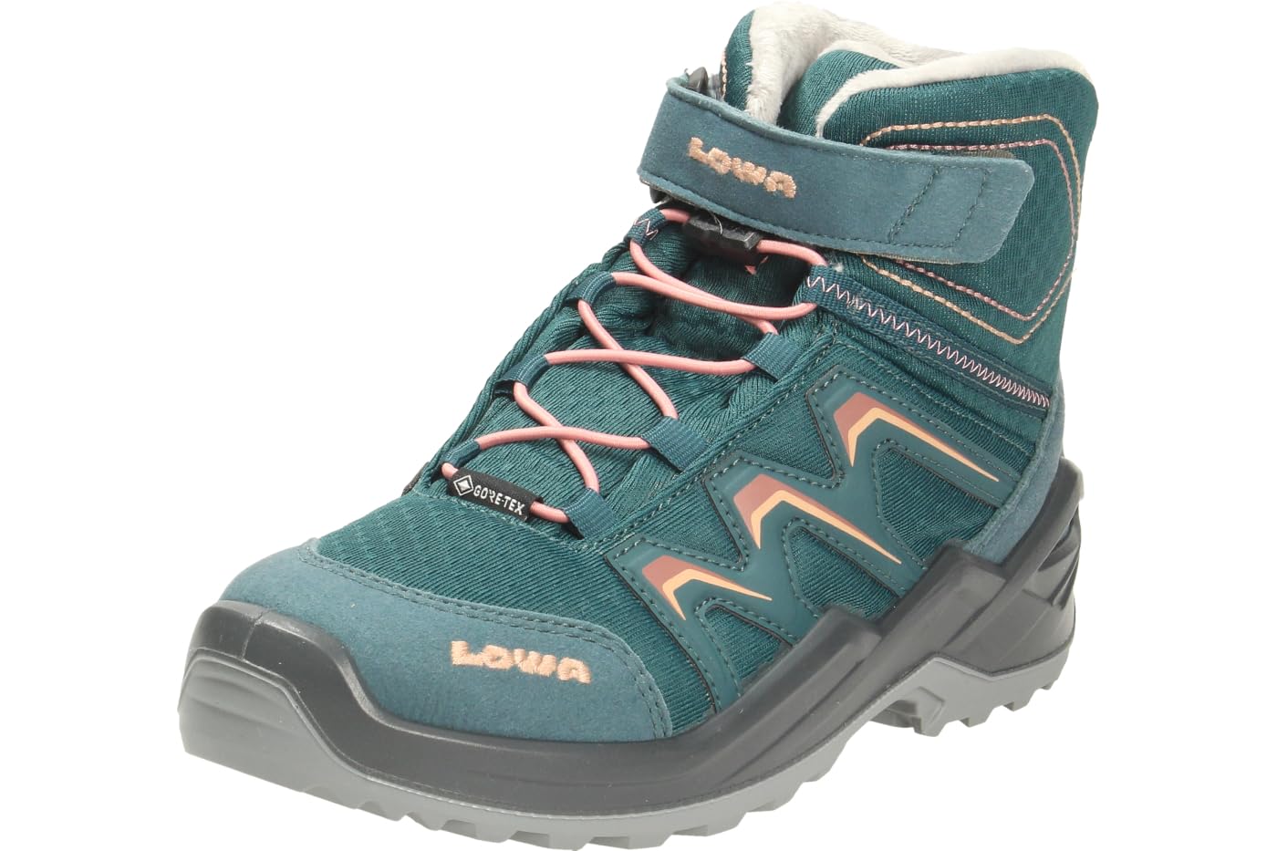 LOWA Dziecięce buty Maddox Warm GTX Mid, petrol Rose, 38 EU