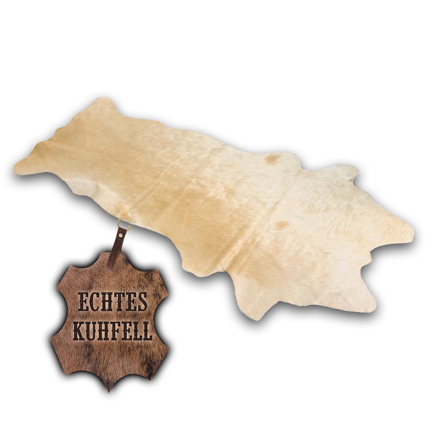 Echter Kuhfell Teppich klein, Handgefertigt in Deutschland, geruchsneutral, Rinderfell ideal fr Wohnzimmer Esszimmer Flur (Chrystal Weiss, 160x70cm)