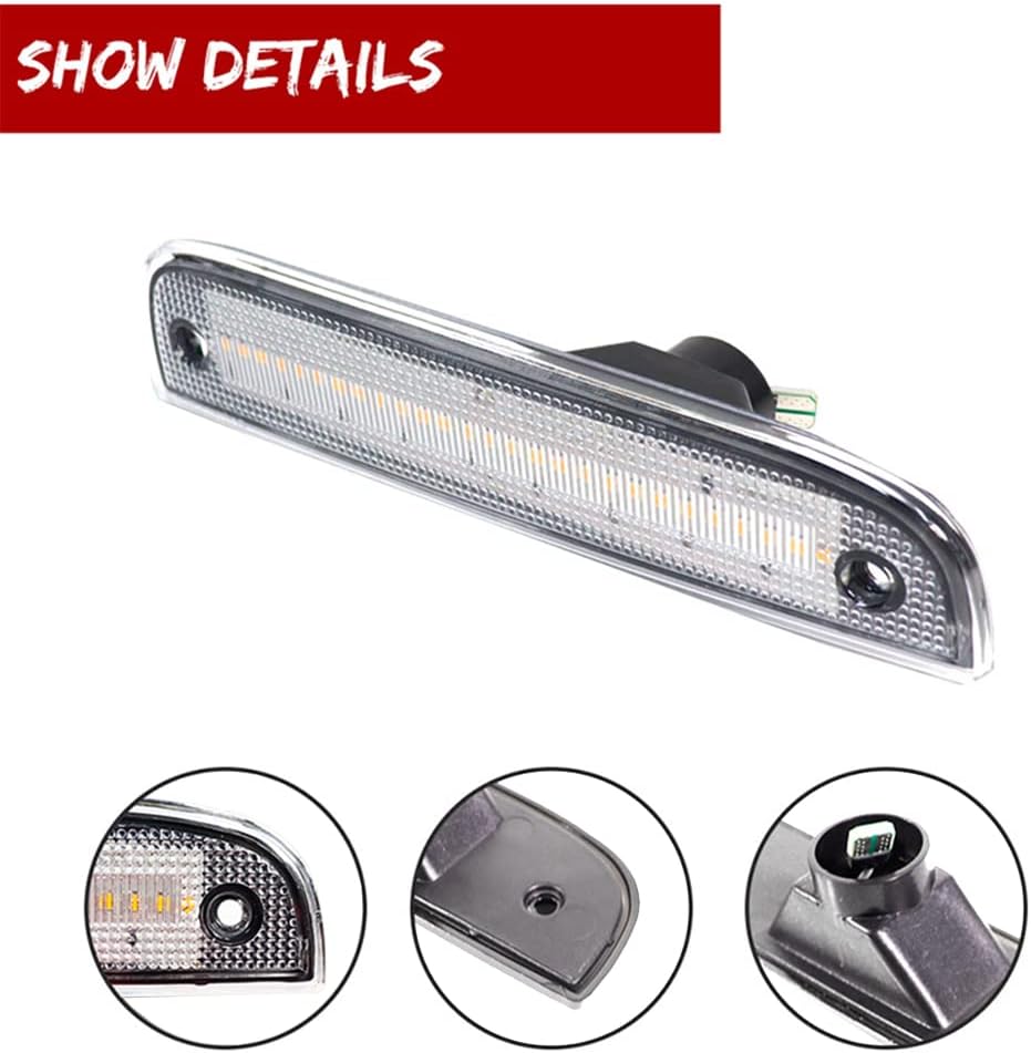 Front Bumper Turn Signal Light, Side Marker Corner Lamp Light, Compatible with Jeep Cherokee 1997-2001, Static Amber Light, Amber Lens