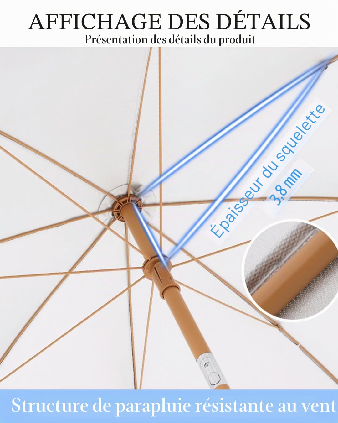 Générique Parasol De Plage 200cm Avec Pompons, Style Bohème, Parasol De Jardin Extérieur Inclinable, Design Inclinable, Pied Non Inclus Pour Pelouses, Piscines, Marchés