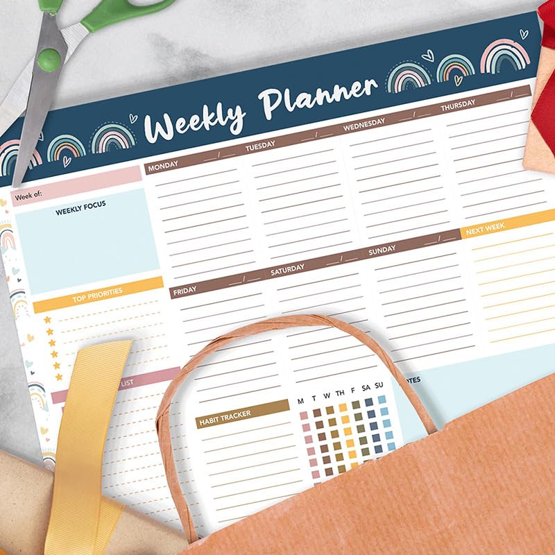 2 Pack Weekly Planner To Do List Pad, Undated Weekly Planner Notebook 52 Tear off Sheets To Do List Notebook - Image 4