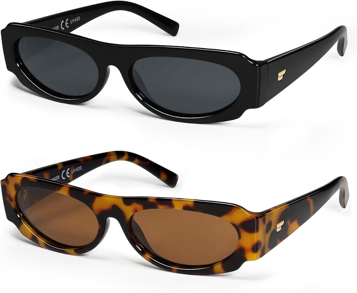 Amazon.com: VANLINKER Trendy Black 90s Sunglasses Womens Mens