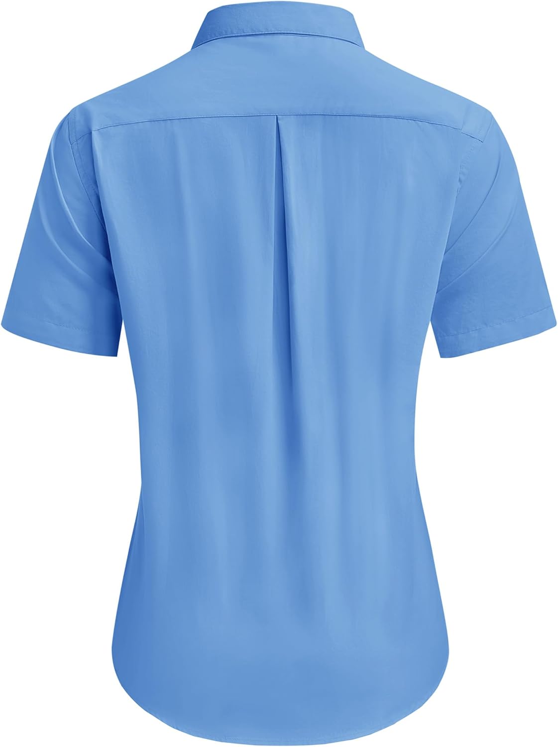 siliteelon Dress Shirts for Women Short Sleeve Cotton Button Down Shirt Basic Button Up Shirt Collared Shirts Work Shirt - Image 2
