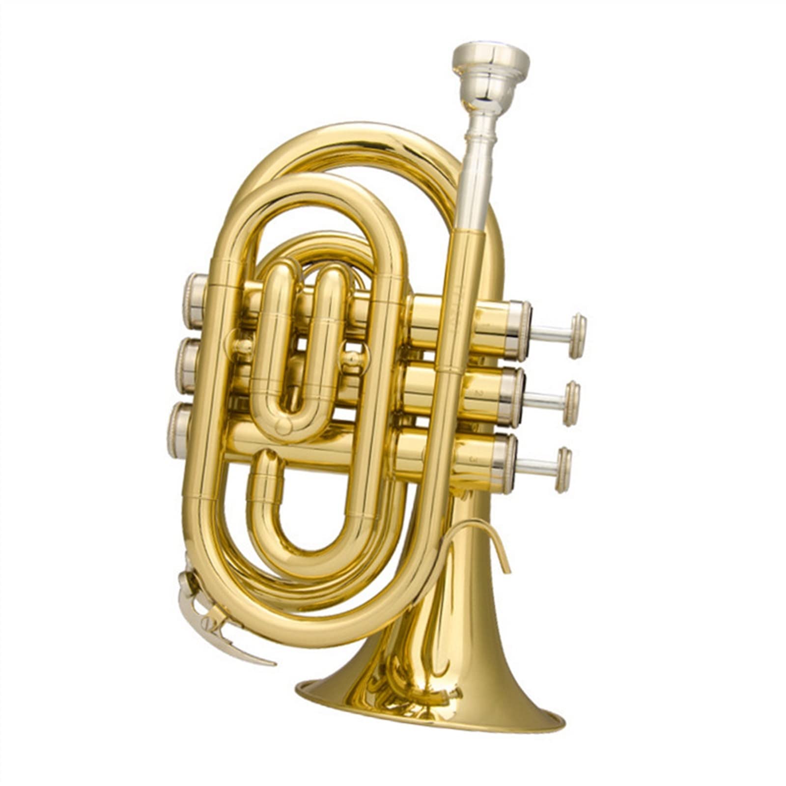 Messing Trompeten Tragbare Trompete B-Taschen-Kornett-Blechblasinstrument