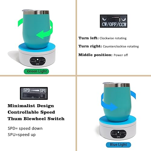 Vista 2 de YVV Soporte de exhibición giratorio, mesa giratoria motorizada de 360 grados, soporte de exhibición giratorio de velocidad ajustable, giratorio 4.72