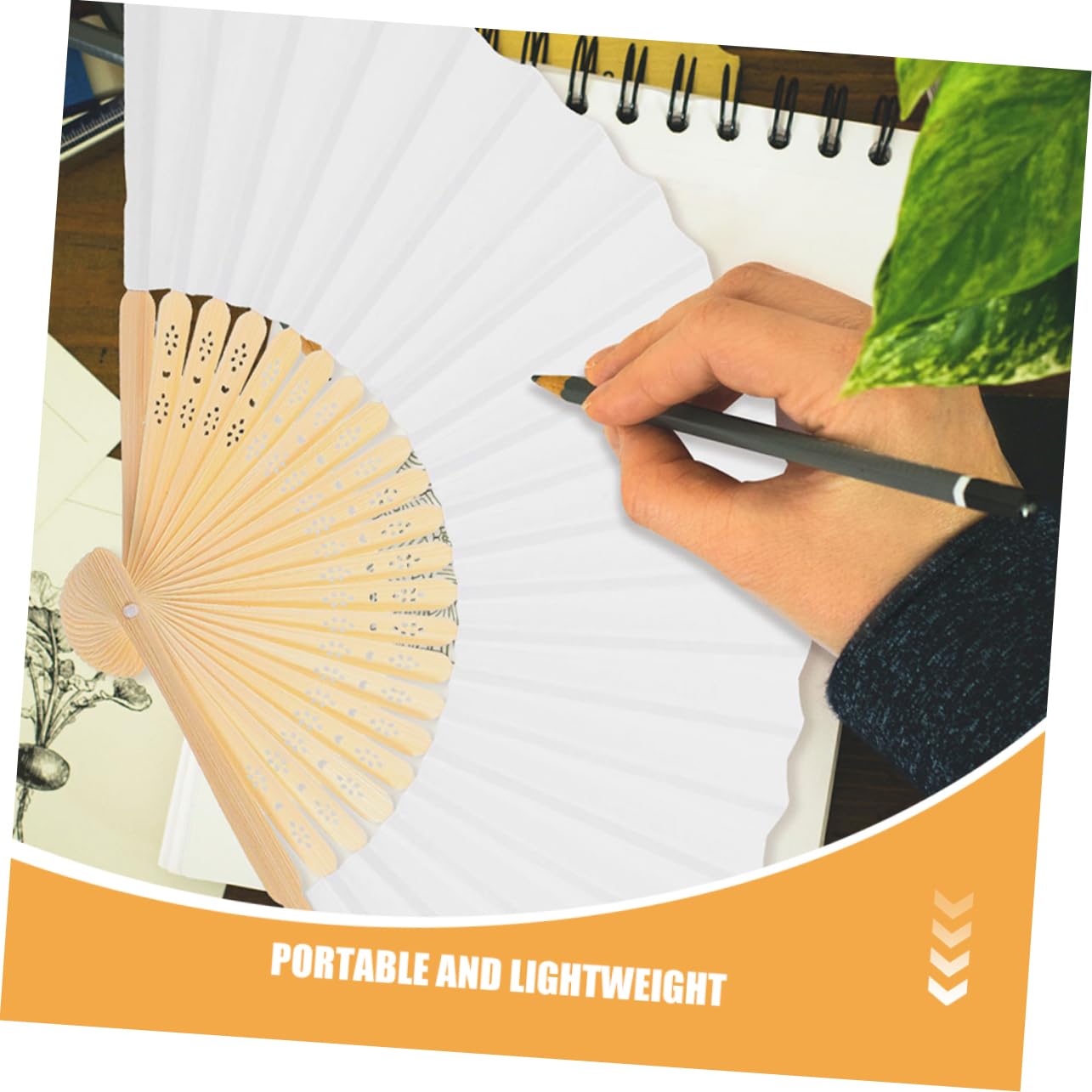 COLLBATH 15stücke Faltbare Blanko-papierfächer Diy-handfächer Für Hochzeiten Bastelfächer Heimdekoration Sommerparty- Weiß