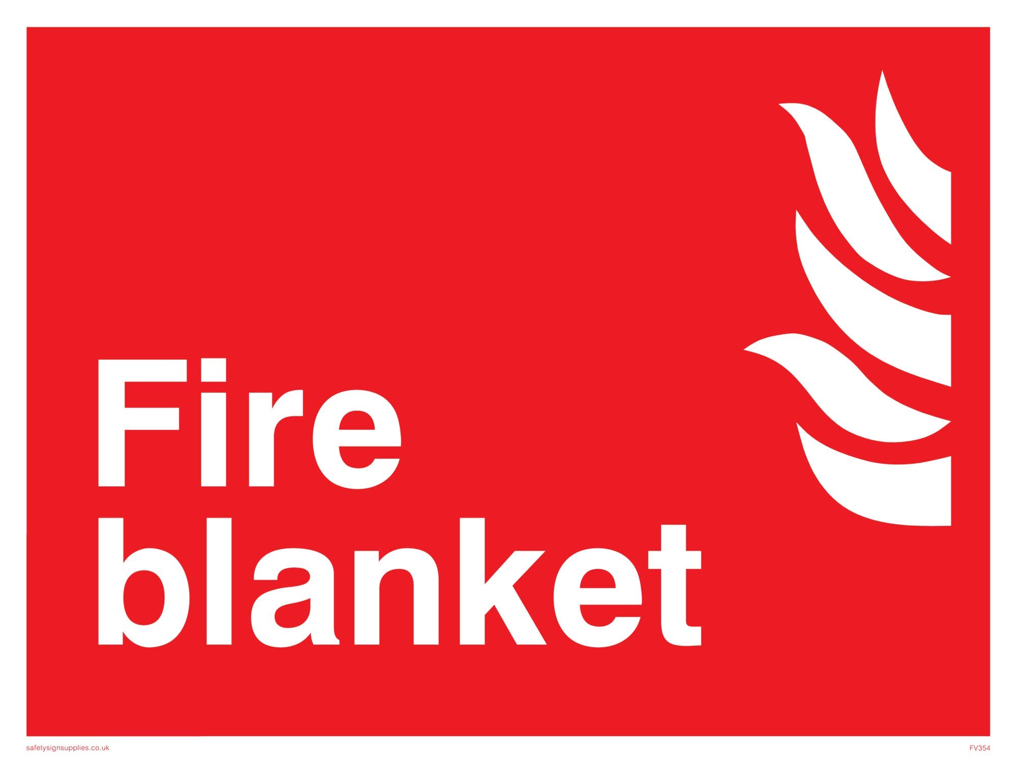 Viking Signs FV354-A3L-1M "Fire Blanket" Sign, 1 mm Plastic Semi-Rigid, 400 mm H x 300 mm W