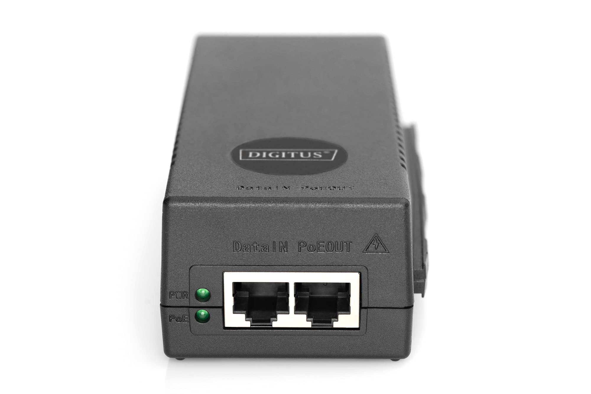 DIGITUS Ethernet PoE+ Injecteur - 10 Gigabit - Budget Power Over Ethernet de 30 W - IEEE 802.3af/at - Détection Automatique des périphériques PoE - Portée de 100m - Noir