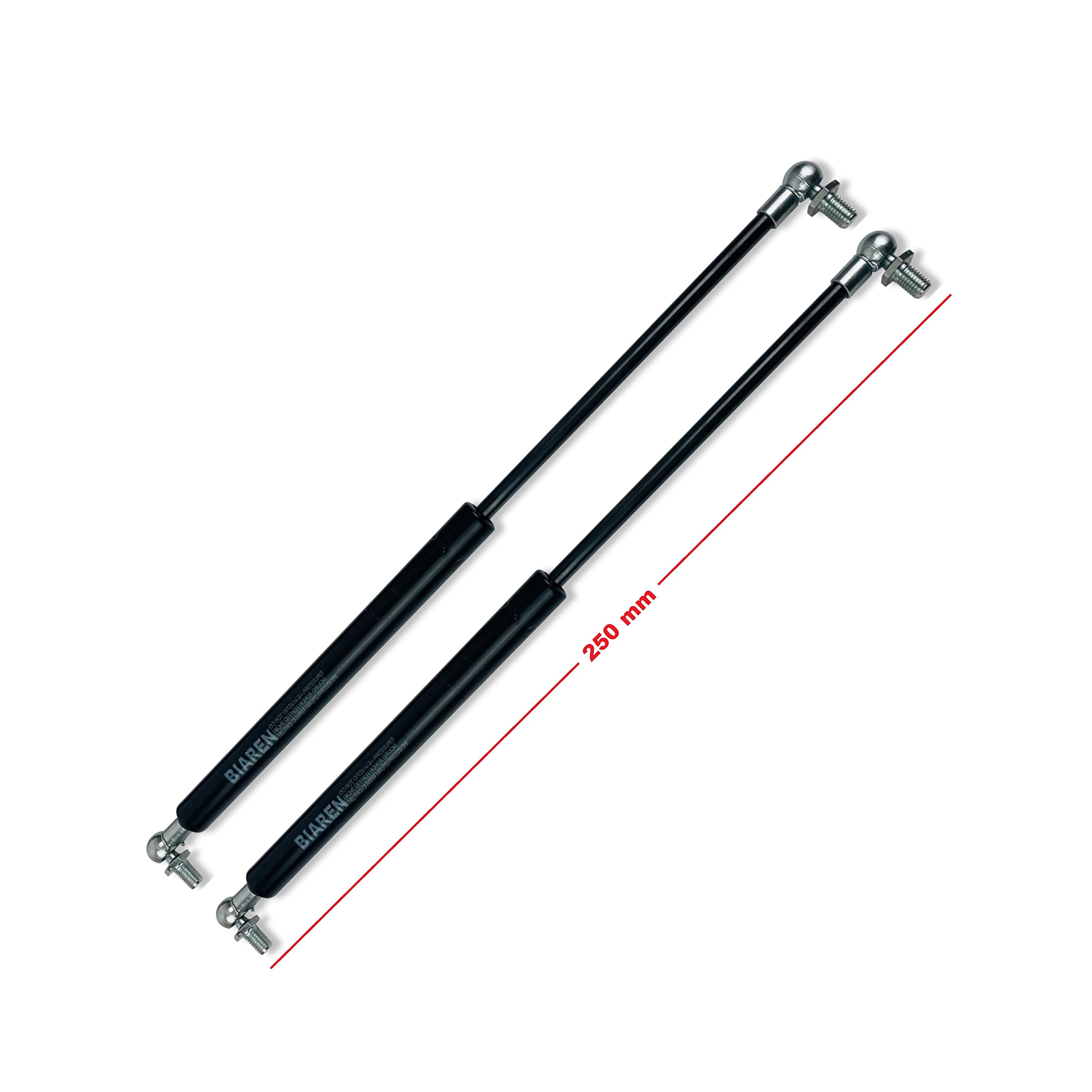 BIAREN 2x Universal Gas Struts Springs Lifters 250mm 600N M8 Ball