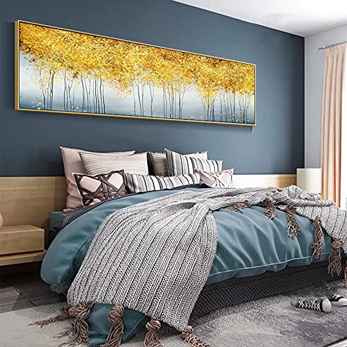 Impression sur toile or au design abstrait scandinave pour une decoration murale premium
