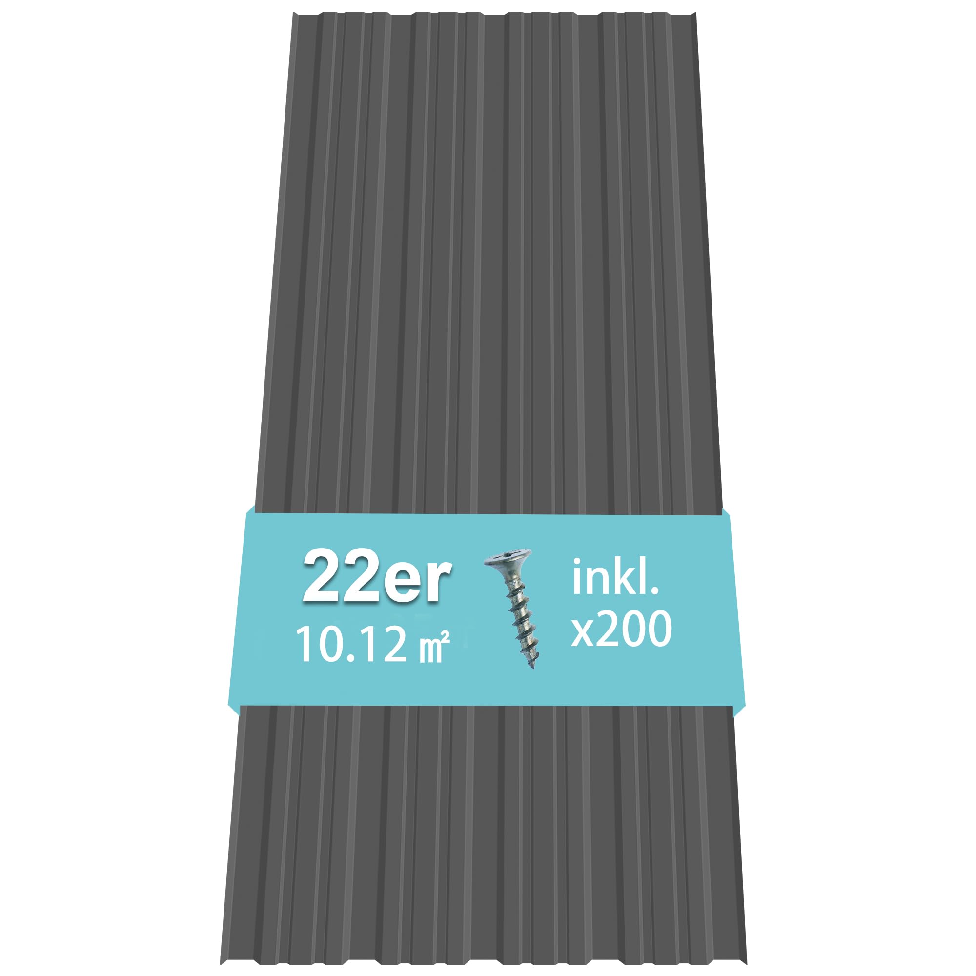 Thanaddo 22er Set Profilblech Trapezblech mit Schraube Blech Metall Dachblech Dach Platten Stahlblechdachplatten 10.12m², Legierter Stahl