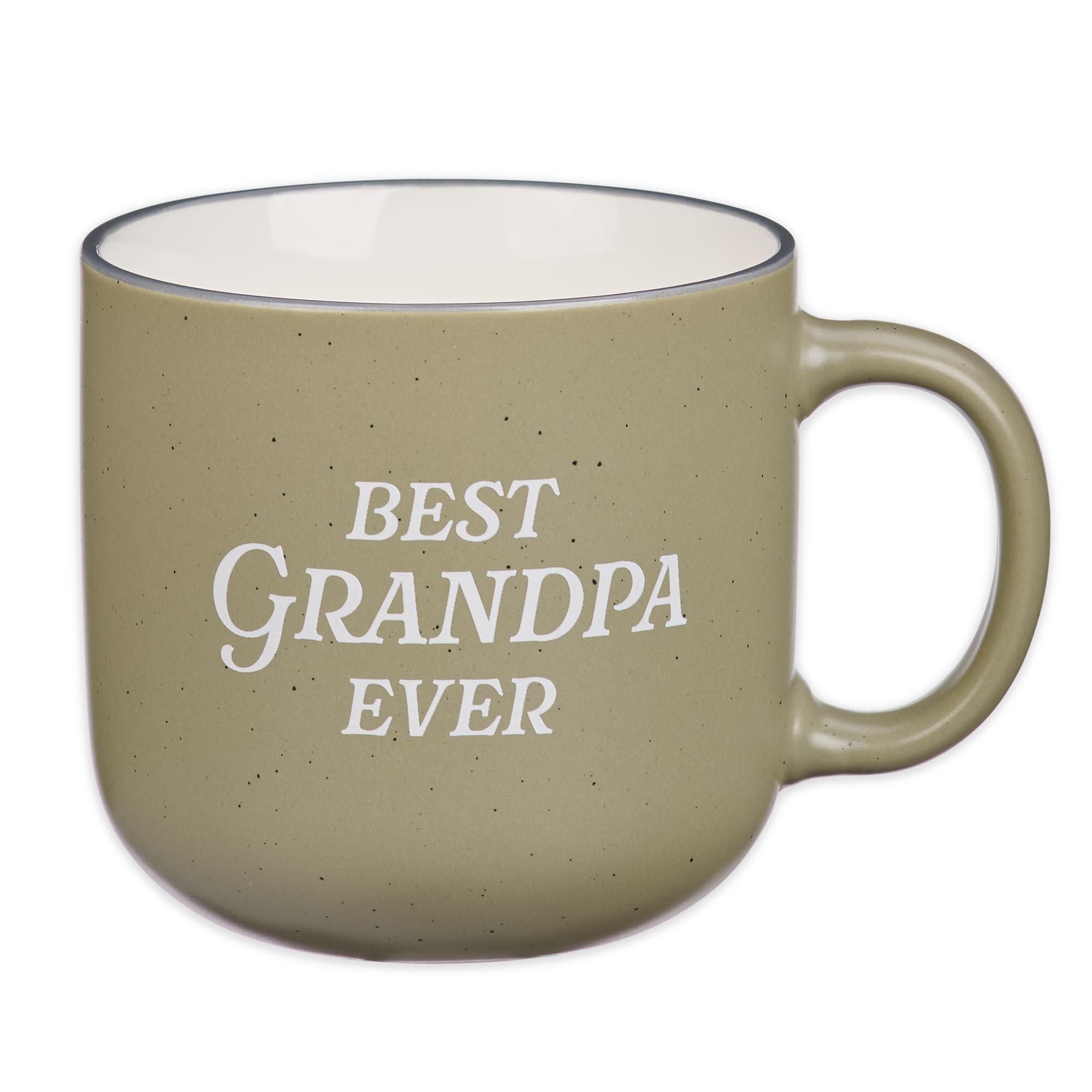 Christian Art Gifts Large Ceramic Coffee Tea Mug for Grandfathers Best Grandpa Ever Encouraging Bible Verse for Men