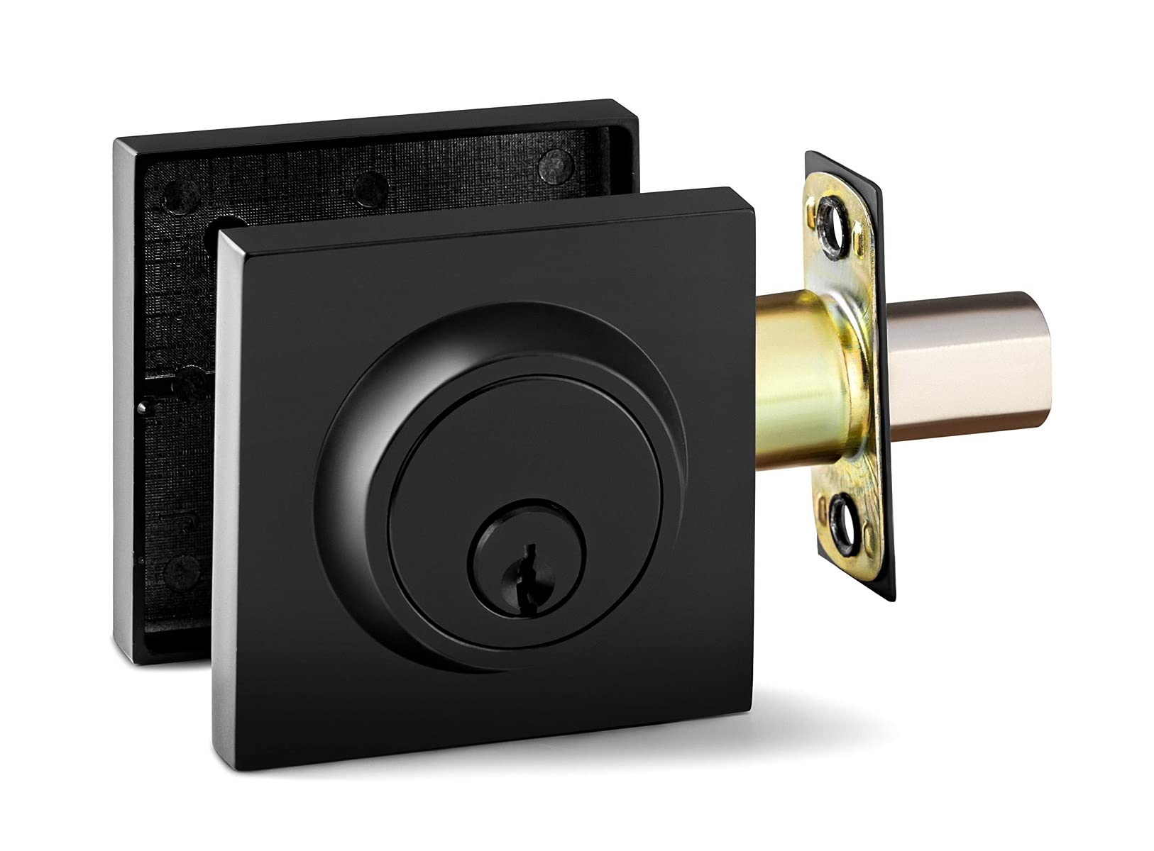 Tough Guard Deadbolt Double Cylinder Square Matte Black