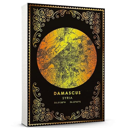 Damascus map art vintage Poster, Syria map art vintage Poster, Damascus city map Poster Gift Chrsitmas, Birthday Home decor