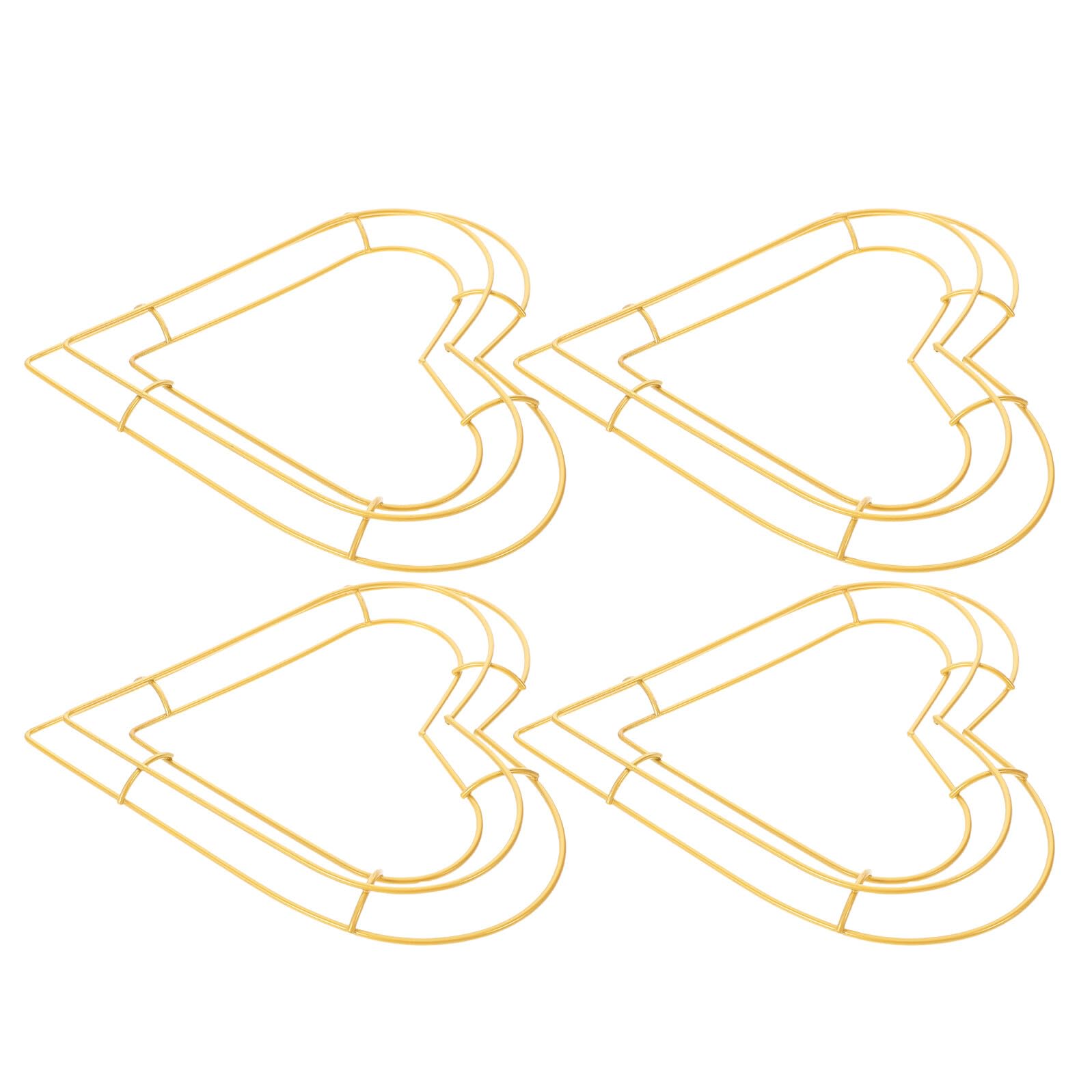 Cadre de couronne décoration romantique fer cœur 4pcs léger à suspendre