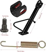 Vista 3 de VBESTLIFE Soporte lateral para motocicleta, soporte lateral de acero inoxidable antideslizante para estacionamiento, estructura estable triangular