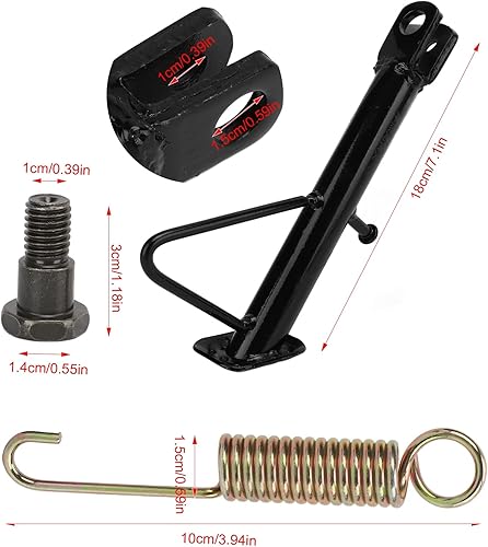 Miniatura 3 de VBESTLIFE Soporte lateral para motocicleta, soporte lateral de acero inoxidable antideslizante para estacionamiento, estructura estable triangular