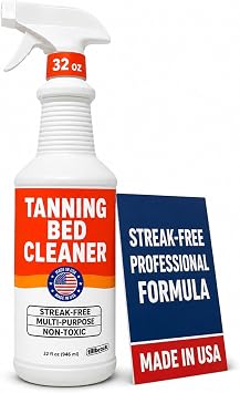 Tanning Bed Cleaner, 32 oz, Streak-Free Acrylic Spray, Covers 500 Sq Ft | Universal Cleaning Spray for Non-Porous Surfaces - Safe & Non-Toxic - Made in USA