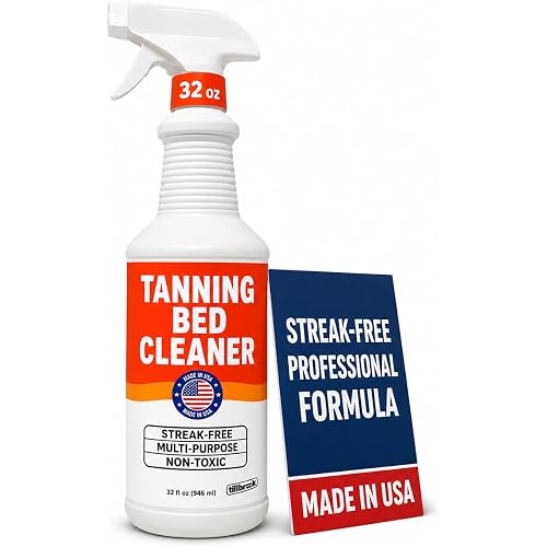 Tillbrook 32 oz Tanning Bed Cleaner Streak-Free, Universal Cleaning Spray for Non-Porous Surfaces and Acrylic – Covers 500 sq ft – Safe & Non-Toxic