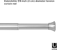 Vista 6 de Barra de cortina cromada de Umbra de 7/8 pulgadas de diámetro para la ventana