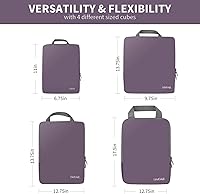 Vista 212 de BAGAIL 4 juegos/6 juegos/8 cubos de compresión para embalaje, accesorios de viaje, organizadores de embalaje expandibles (malla cuadrada, 06-beige)