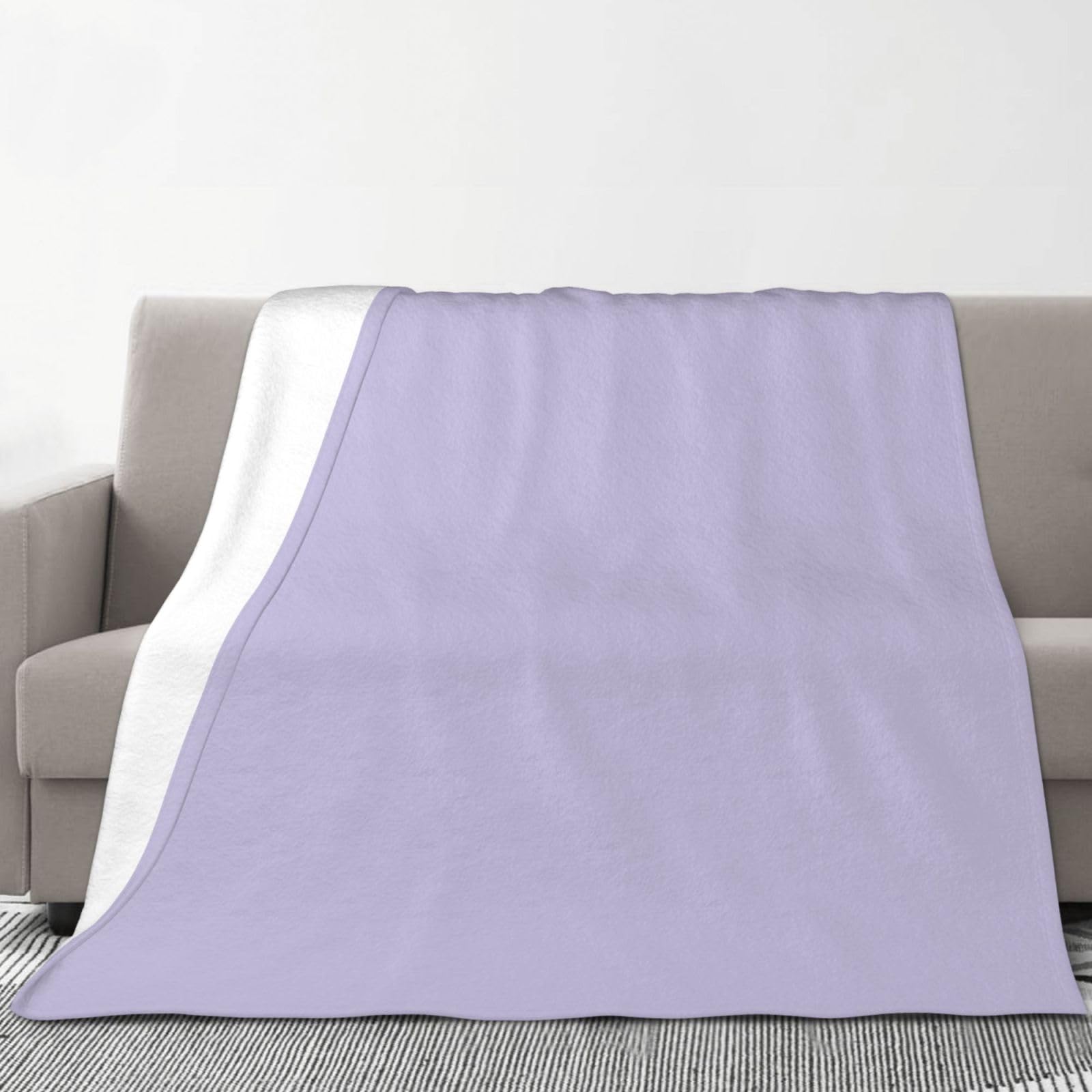 Couverture plaid flanelle 177x203cm grand lit et jeté de canapé violet