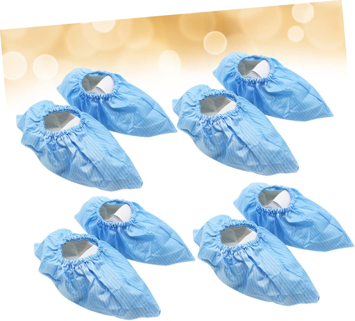 Zerodeko 4Pairs Reusable Non Slip Shoe Covers Static Foot Covers for Household Use Washable and Dustproof Fits All Blue Color for Labs and Workshops