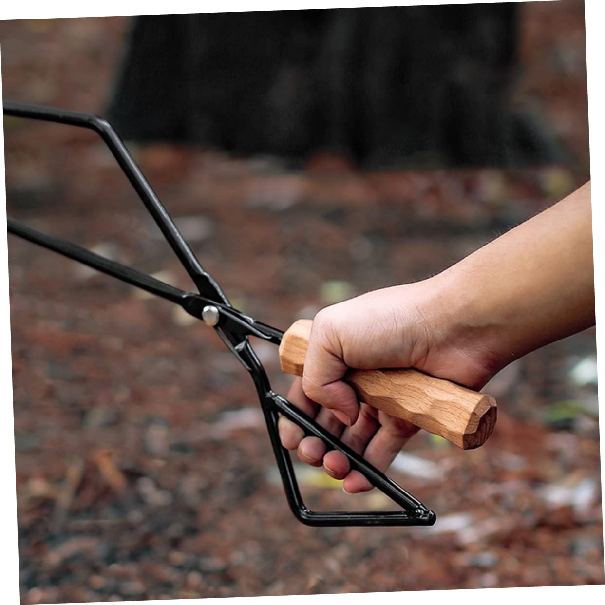 POPETPOP 1pc Charcoal Tongs Handle Heavy Duty Metal Bbq Clamp for Outdoor Grilling Camping and Fire Pit Use for Handling Logs and Charcoal Without Burns
