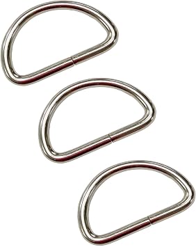 TSJ 50 Pack of Metal D Rings Heavy Duty 1 Inch D-rings for Sewing, Keychains, Belts and Dog Leash