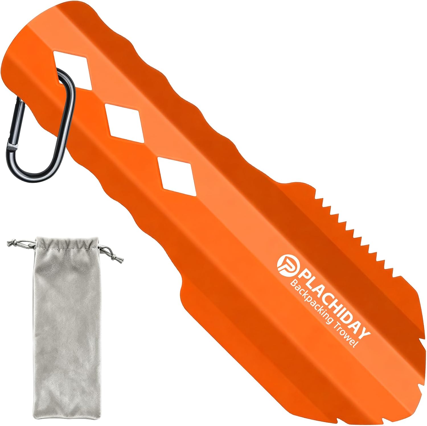 Ultralight Backpacking Trowel, Poop Camping Beach Shovel, Orange