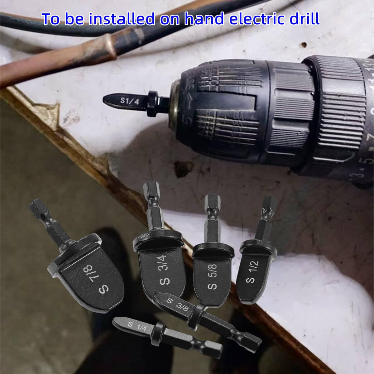 dophee 6PCS HVAC Repairing Set Air Conditioner Copper Pipe Tube Expander Swaging Tool Press Tool Drill Bit Set Size 1/4'', 3/8', 1/2'', 5/8'', 3/4'', 7/8''