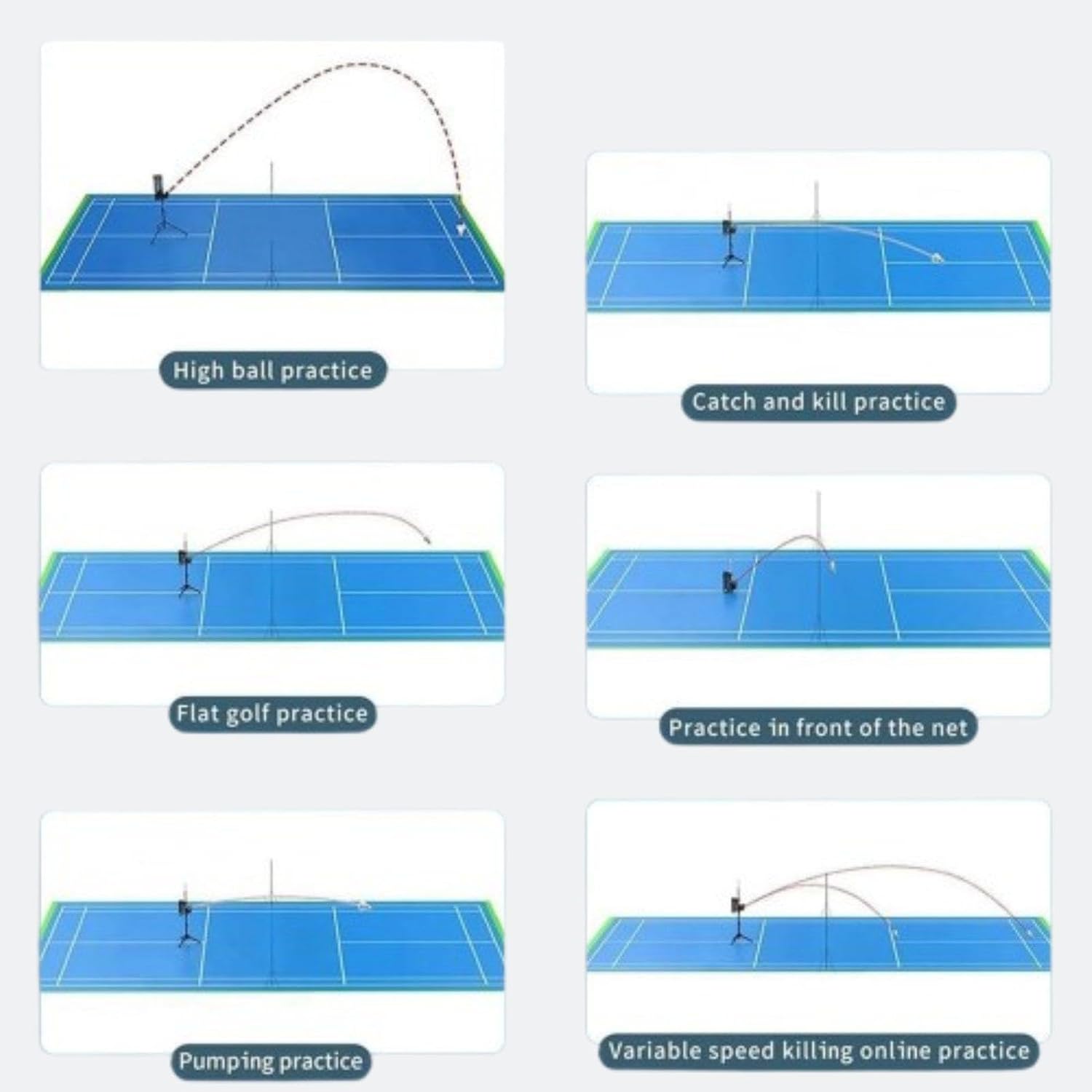 Automatic Shuttlecock Feeder with Adjustable Serve Frequency and Tripod Stand for Solo Badminton Training and Competition Practice