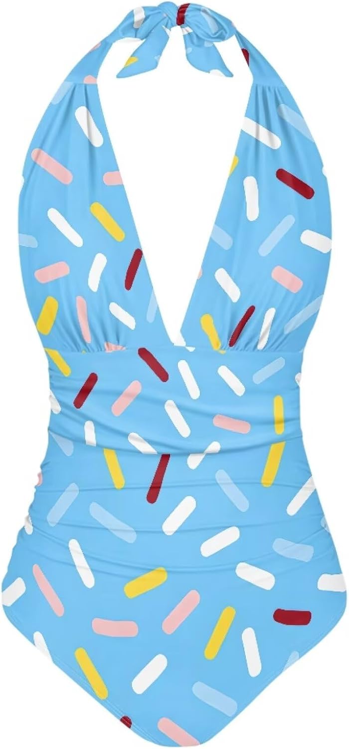 Women Swimsuits Sexy V Neck Empire Waist Tummy Control Swimsuits Women's Sports & Recreation Swimwear Size XS-3XL