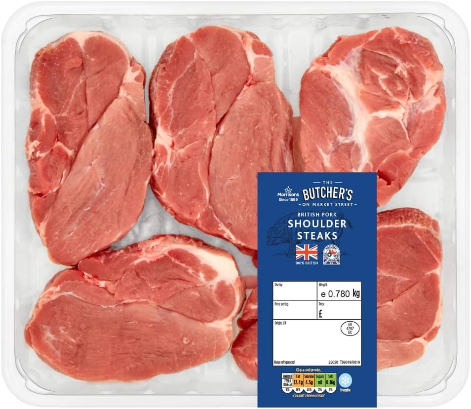 Morrisons Pork Shoulder Steaks, 780 g (Frozen) Amazon.co.uk Grocery