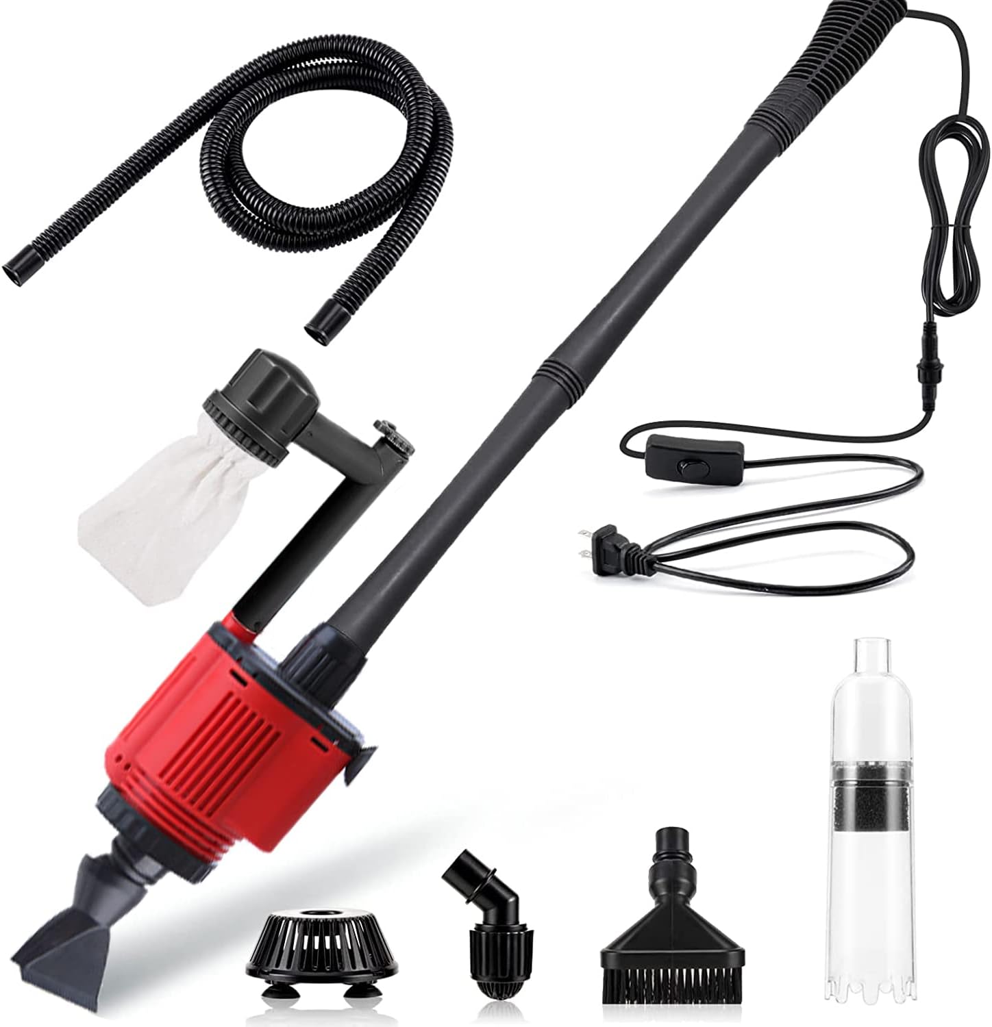 Aquarium Gravel Cleaner Siphon Kit, 6 in 1 Automatic Fish